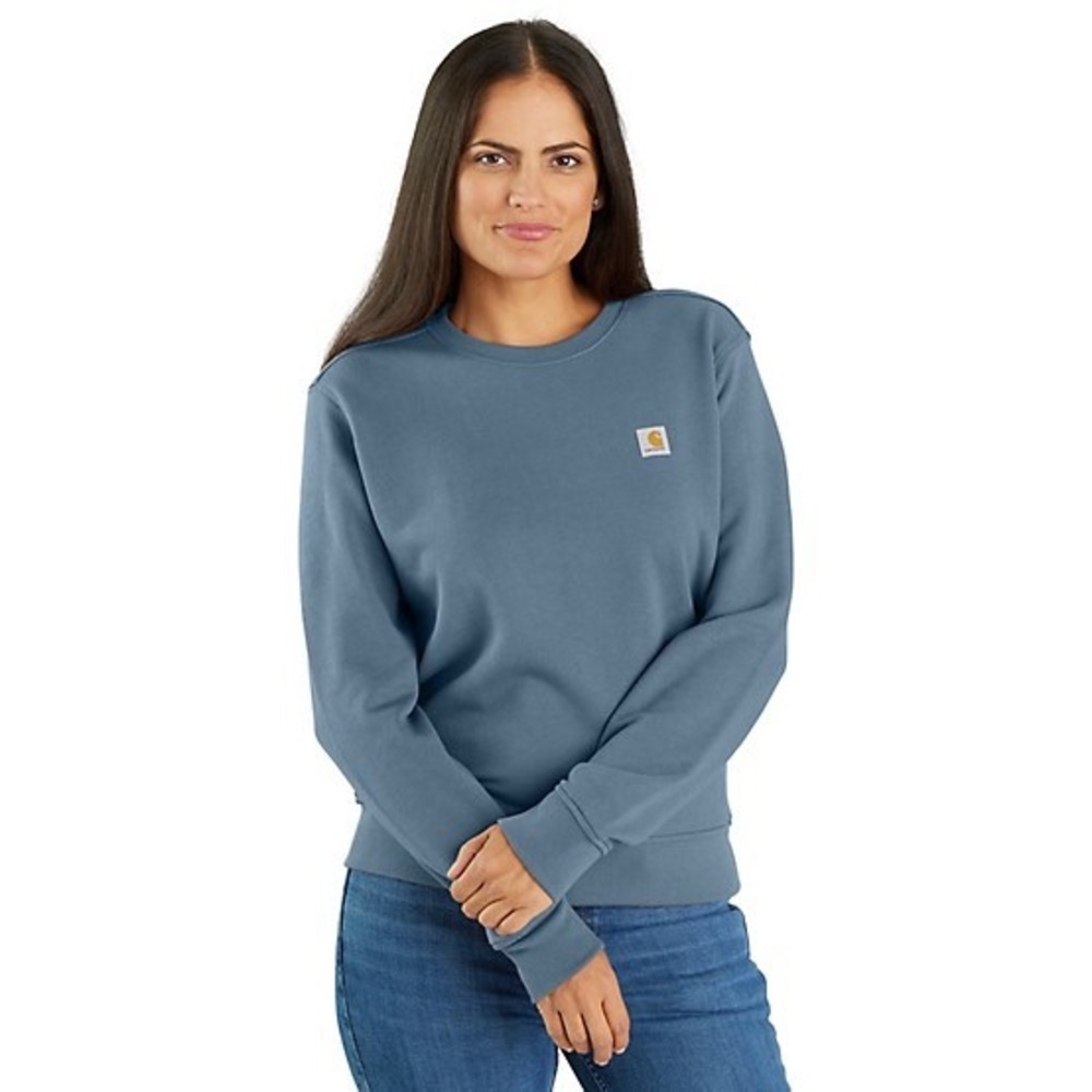 Carhartt Womens Relaxed Fit Tencel Fiber Series Crewneck Sweatshirt Blue Small
